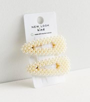 New Look 2 Pack Large Faux Pearl Clips